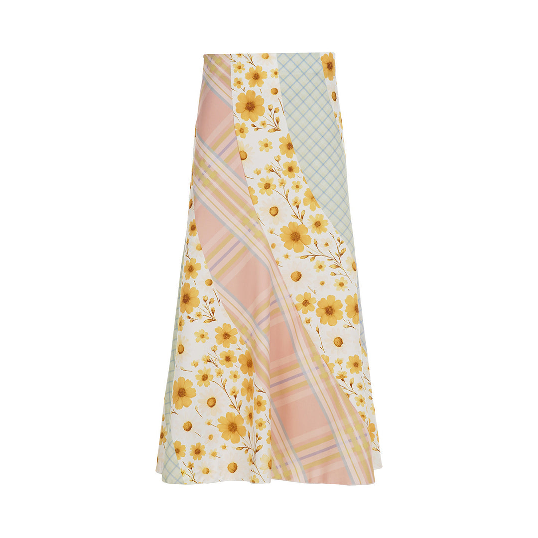 Damen Maxirock mit floralem Design und verspielten Farben Echo Archiv