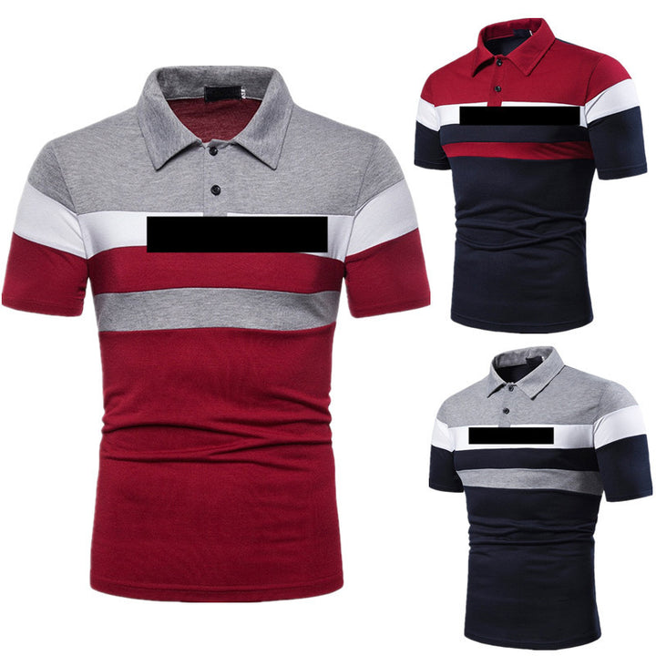 Herren Kurzarm Poloshirt mit modernen Farbstreifen Echoarchiv