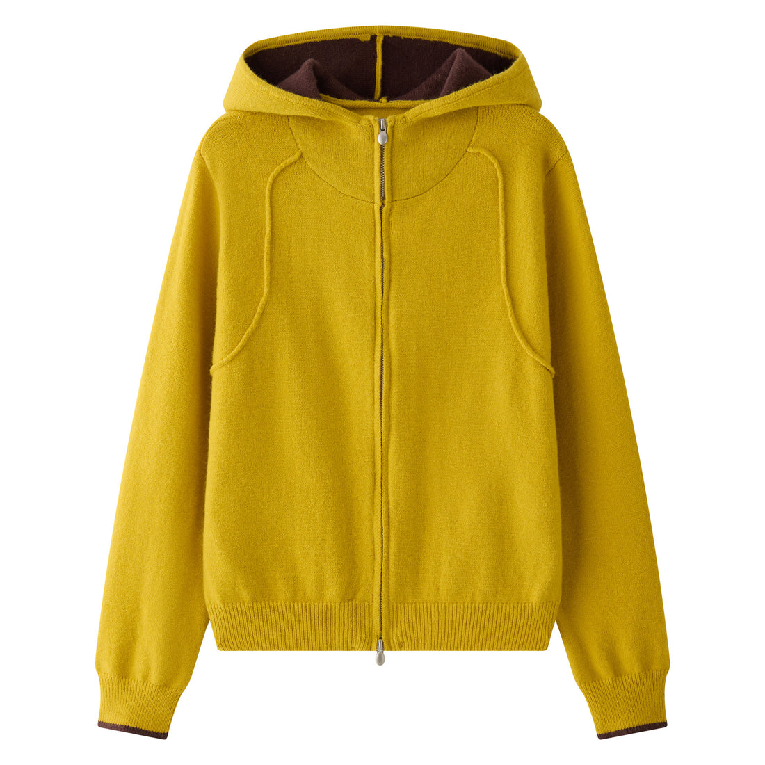 Damen Kapuzen‑Zipcardigan aus feinem Strick mit geripptem Bund Echoarchiv