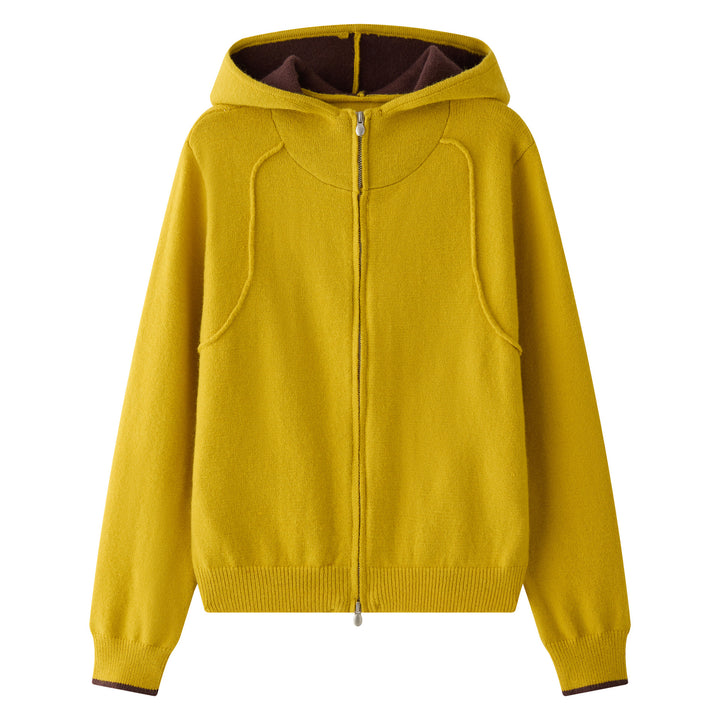Damen Kapuzen‑Zipcardigan aus feinem Strick mit geripptem Bund Echoarchiv