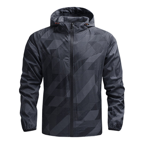 Herren ultraleichte Kapuzen-Trainingsjacke mit winddichter Oberfläche und Packfunktion Echo Archiv