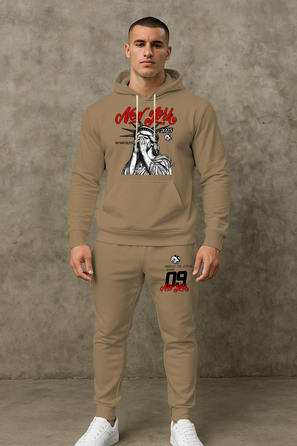 Herren lässiger Kapuzenpullover mit Hosen Echoarchiv