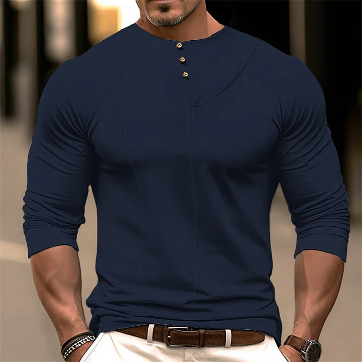 Herren Langarmshirt mit modischem Knopfdetail Echoarchiv
