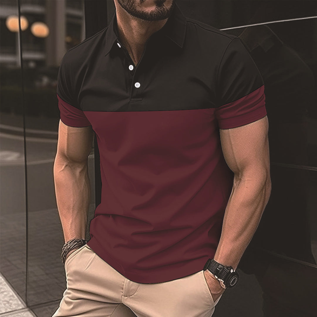 Herren modisches Poloshirt mit Farbblock-Design Echoarchiv