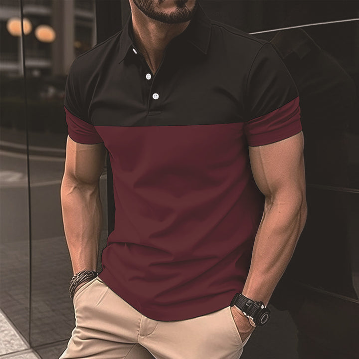 Herren modisches Poloshirt mit Farbblock-Design Echoarchiv