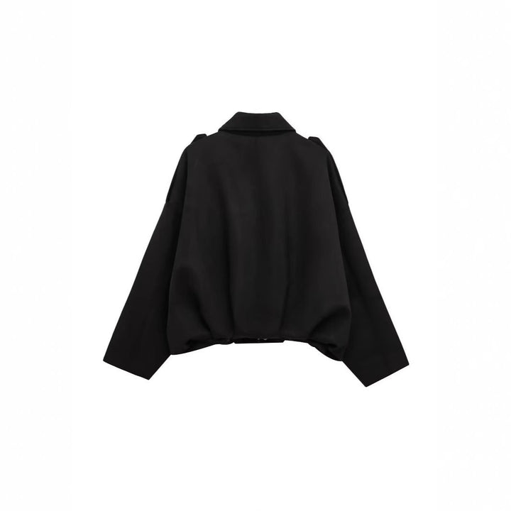 Damen lockere Cropped Jacke aus Wildlederimitat Echoarchiv