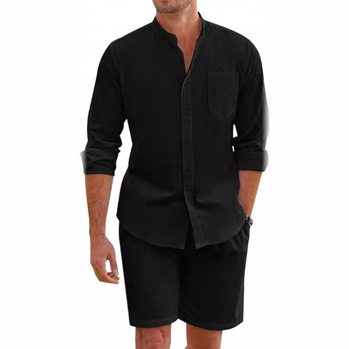 Herren leichtes Leinenhemd mit passender Shorts Echoarchiv