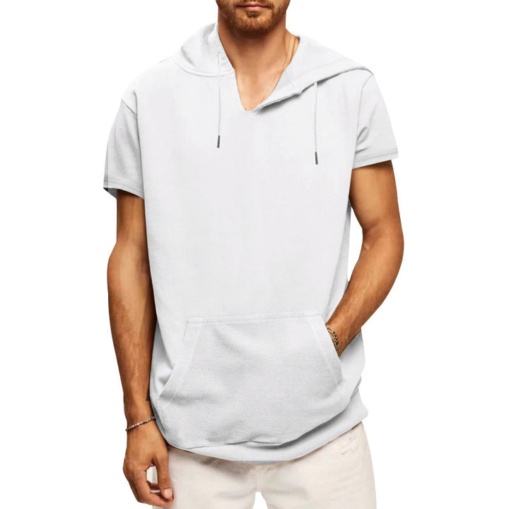 Herren lässiges Kapuzen-T-Shirt mit praktischer Kängurutasche Echoarchiv