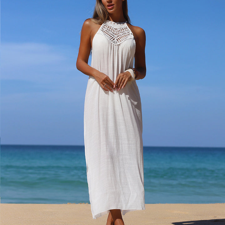 Damen Maxikleid mit elegantem Häkeloberteil und lockerer Silhouette Echo Archiv