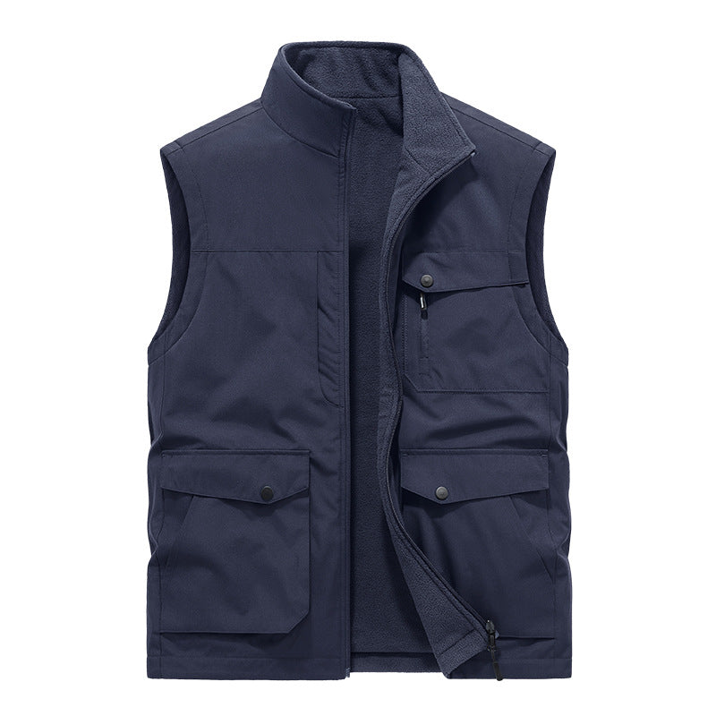 Herren Multifunktionale Utility-Weste mit Fleece-Innenfutter und Mehrfach-Taschen Echoarchiv