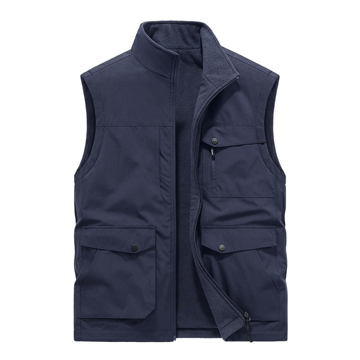 Herren Multifunktionale Utility-Weste mit Fleece-Innenfutter und Mehrfach-Taschen Echoarchiv