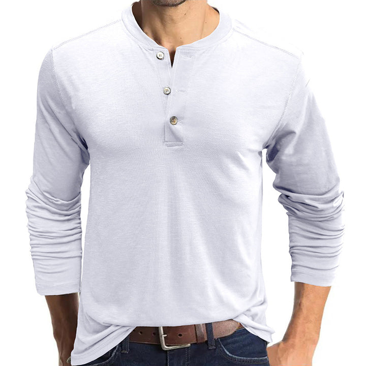 Herren Langarm-Henley-Shirt aus hochwertigem, atmungsaktivem Material Echoarchiv