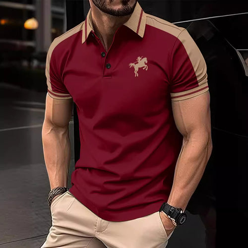 Herren modisches Kurzarm-Polohemd mit stylischem Farbkontrast und hochwertigem Material Echoarchiv