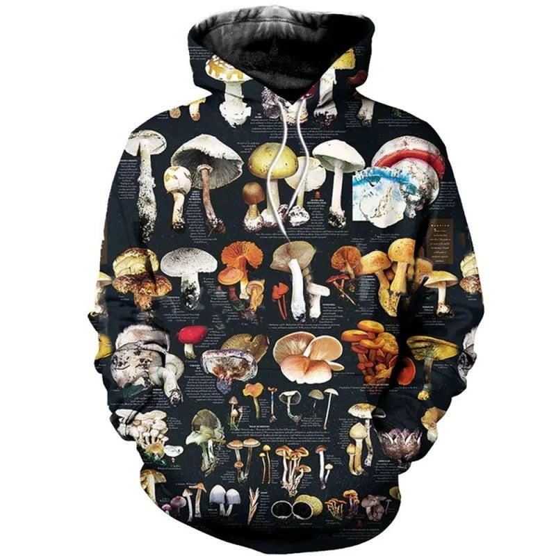 Unisex Kapuzenpullover mit kreativem Pilzdesign Echoarchiv