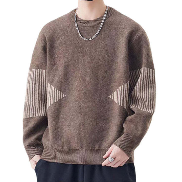 Herren Modischer Strickpullover mit gestreiften Ärmeln Echo Archiv
