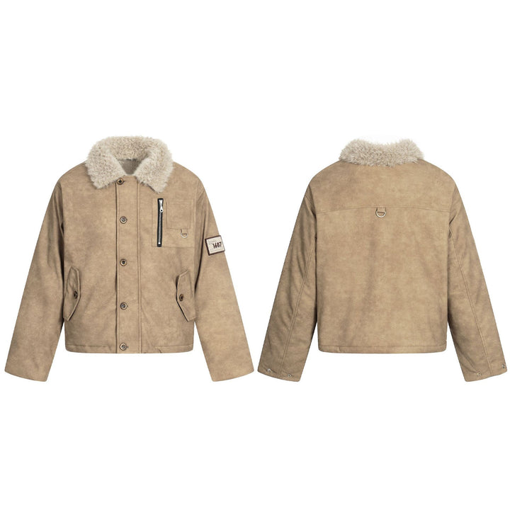 Herren Kurzblouson im Retro‑Military‑Look mit Teddyfellkragen und funktionalen Brusttaschen Echoarchiv