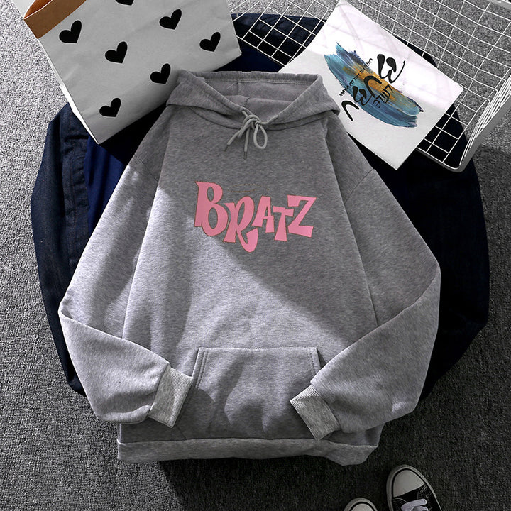 Damen lässiger Kapuzenpullover im Oversized-Schnitt mit Lettering-Grafik und Kängurutasche – Auréline