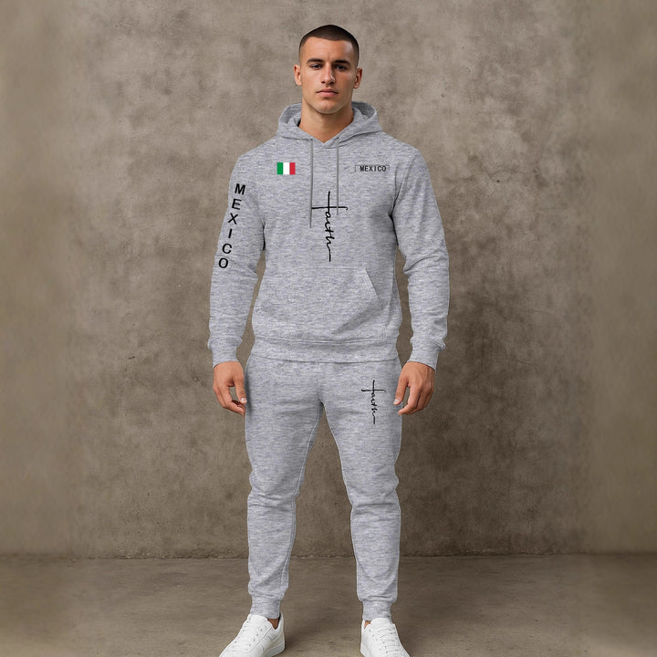 Herren Sport Hoodie und Jogginghose Set Echoarchiv