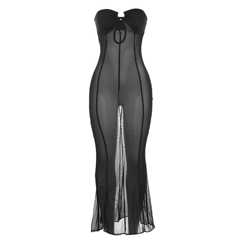 Damen Selbstbewusstes Strandkleid mit verführerischem Cut-Out und raffiniertem Knotendesign Echo Archiv