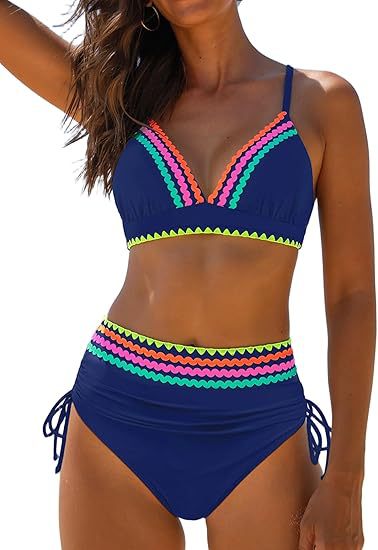 Damen Hochgeschnittener Bikini mit verspielten Zierdetails Echo Archiv