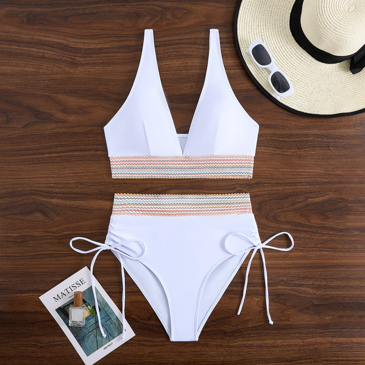 Damen Zweiteiliges Bikini-Set mit breitem Gummibund und hochwertige Rippstruktur Echo Archiv