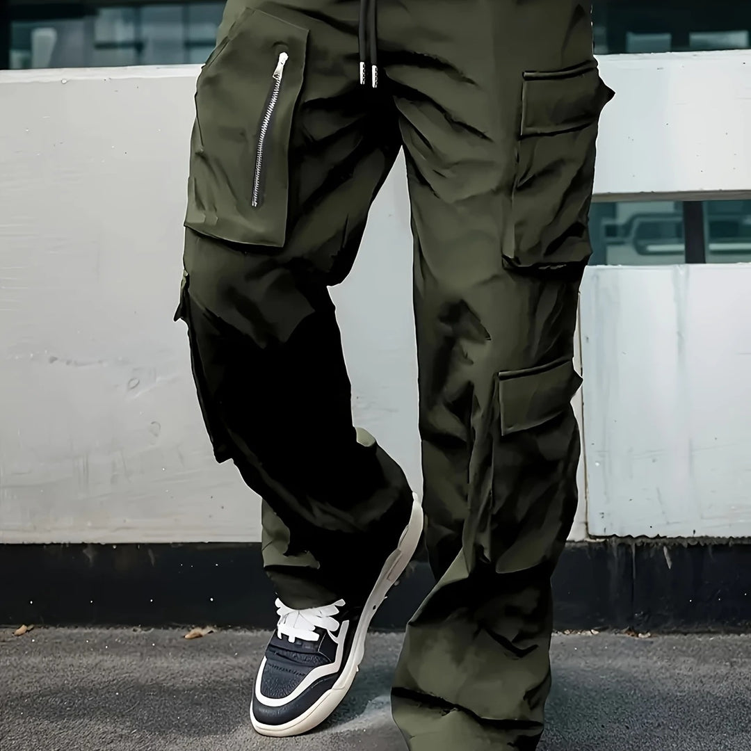 Herren Multifunktionale Cargohose mit großen Klapp‑ und Reißverschlusstaschen sowie Kordelzug Echo Archiv