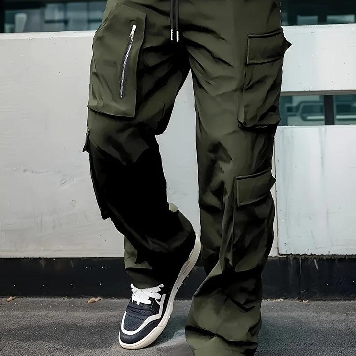 Herren Multifunktionale Cargohose mit großen Klapp‑ und Reißverschlusstaschen sowie Kordelzug Echo Archiv