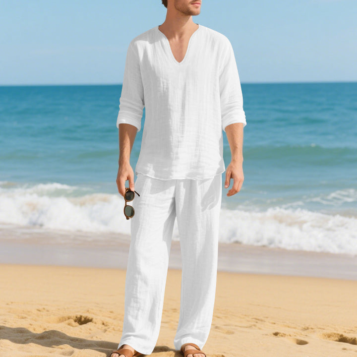 Herren lässiges Strand-Outfit aus atmungsaktiver Baumwolle Echoarchiv
