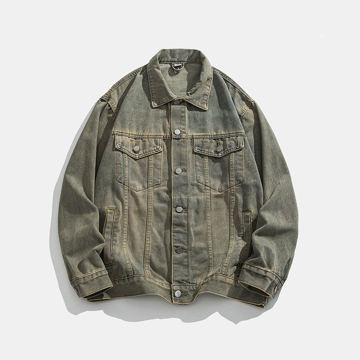 Herren klassische Denim Jacke mit schmalem Schnitt Echoarchiv