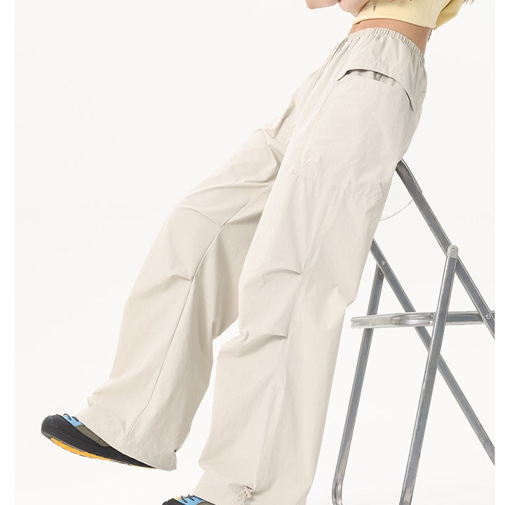 Damen Wide‑Leg Cargo‑Hose mit elastischem Bund & Utility‑Taschen Echoarchiv