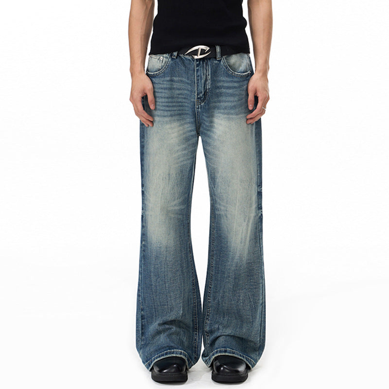 Herren Weitgeschnittene Schlagjeans im Vintage‑Flair mit tiefer Bundlinie und natürlichen Fade-Details Echo Archiv