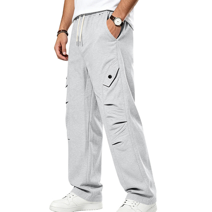 Herren Lässige Cargo-Jogginghose mit Kordelzug und Cut-Out-Details – Bravaro