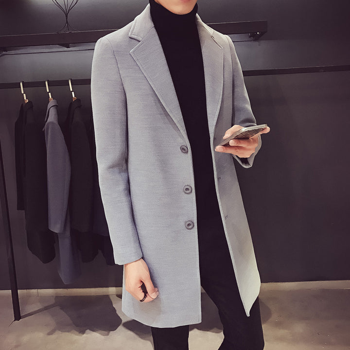 Herren nan eleganter Einreihermantel aus Wollmix mit schmalem Revers und wärmender Innenlage Echo Archiv