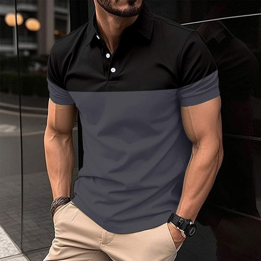 Herren Polohemd mit modischem Farbblockdesign Echoarchiv