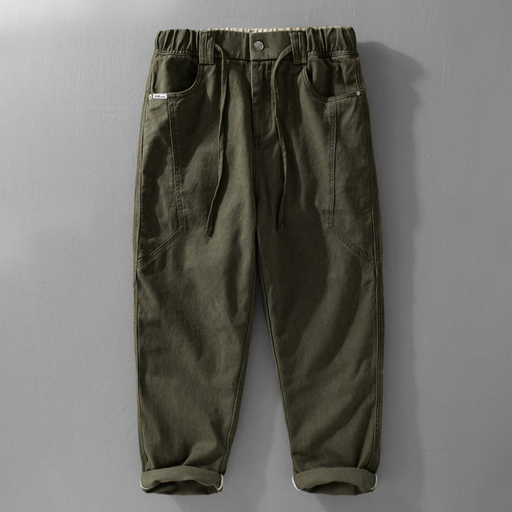 Herren Utility-Cargohose mit elastischem Bund, Tunnelzug und aufgesetzten Taschen Echoarchiv