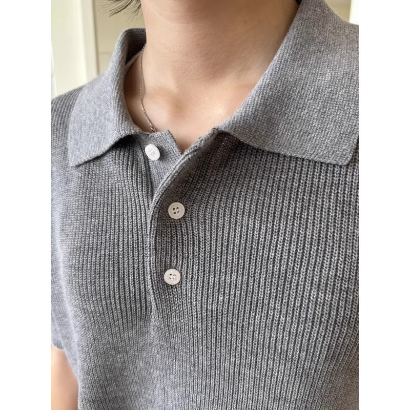 Stylisches Herren Poloshirt mit kurzem Arm und strukturiertem StrickEcho Archiv