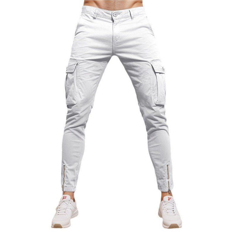 Herren Moderne Cargo-Hose mit Reißverschluss Echoarchiv
