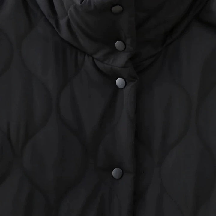Damen Steppjacke mit Stehkragen und kontrastverzierten Rüschen-Taschen Echo Archiv