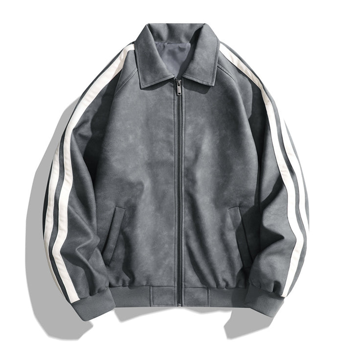 Herren lässige Retro-Bomberjacke mit Raffinierten Streifen Echoarchiv