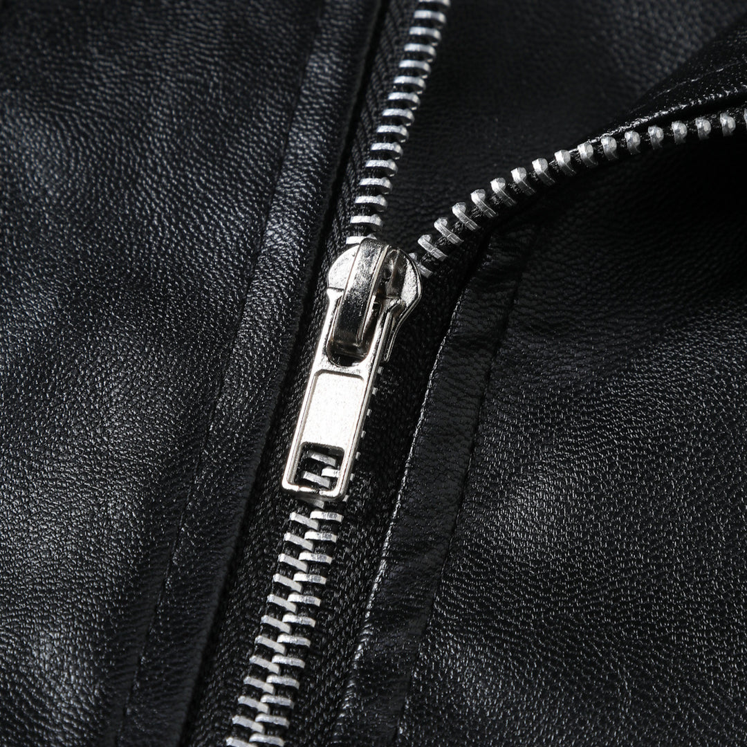 Herren stilvolle Bikerjacke aus hochwertigem Kunstleder Echoarchiv