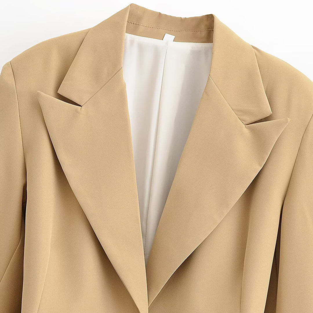 Damen Oversize-Blazer mit spitzem Revers und Pattentaschen Echoarchiv