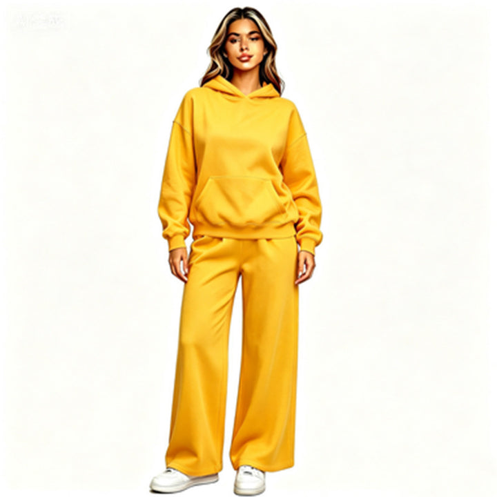 Damen Lässiger Kapuzenpullover mit weiten Hosen Echoarchiv