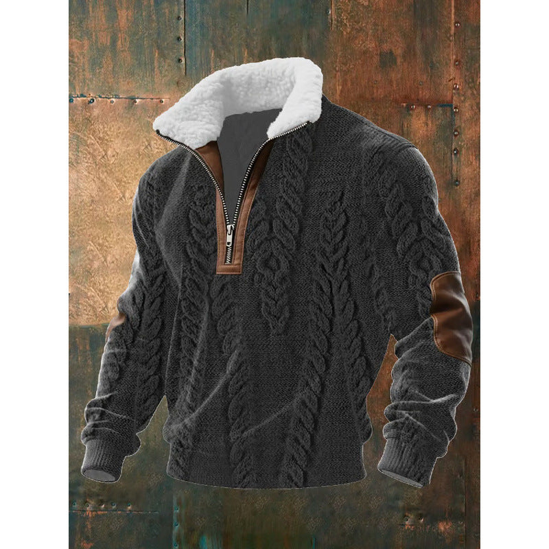 Herren Urbaner Fleece Pullover mit Baum-Motiv Echoarchiv
