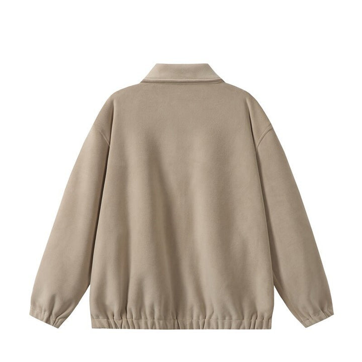 Unisex Fleece‑Blousonjacke im Boxy‑Cut mit Hemdkragen, durchgehendem Reißverschluss und elastischem Saum Echoarchiv