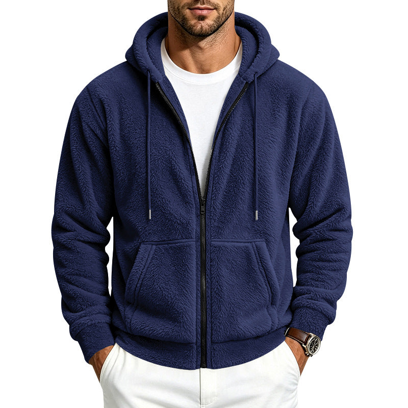 Herren Teddy-Fleece Kapuzenjacke mit Reißverschluss Echoarchiv