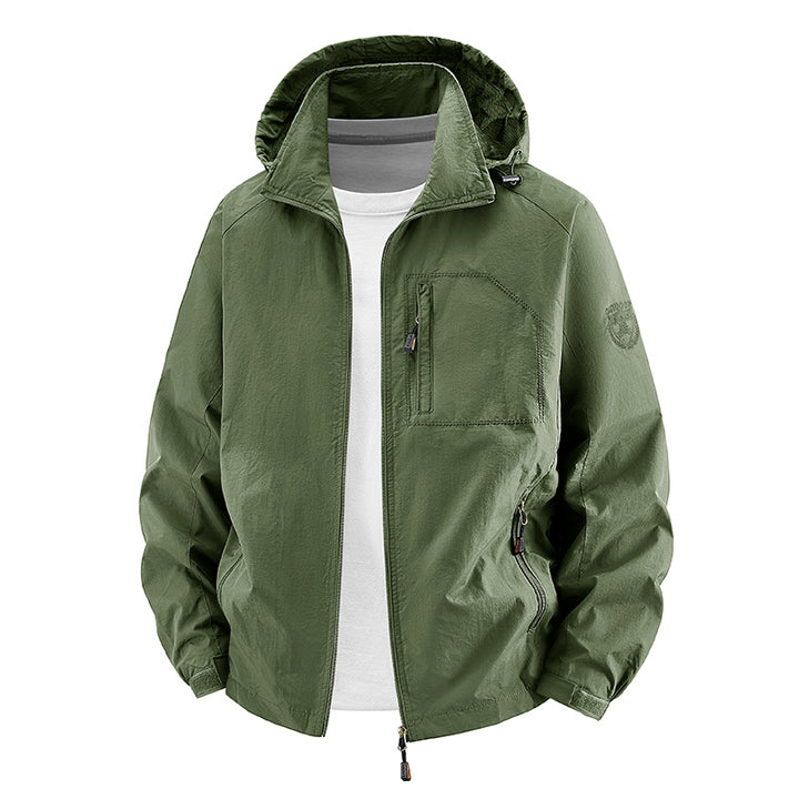 Unisex nan leichte wasserdichte Outdoorjacke mit Kapuze und wasserdichten Reißverschlusstaschen Echo Archiv