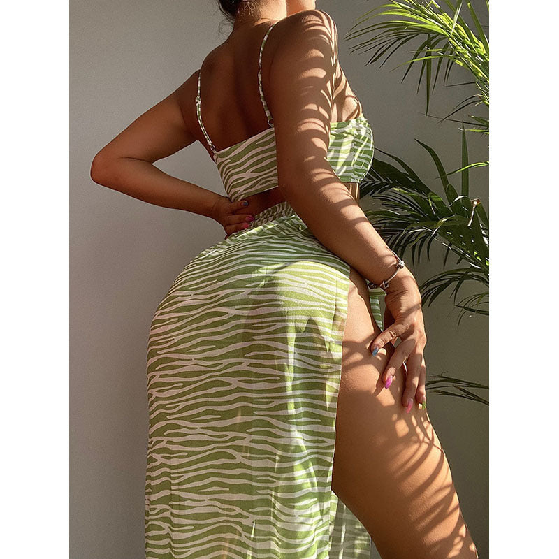 Damen Zweiteiliges Set mit Crop-Top und Wickelrock Echo Archiv