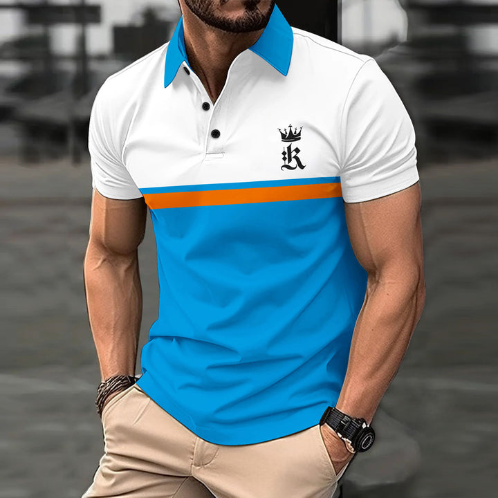 Herren modisches Kurzarm-T-Shirt mit Kontraststreifen Echoarchiv