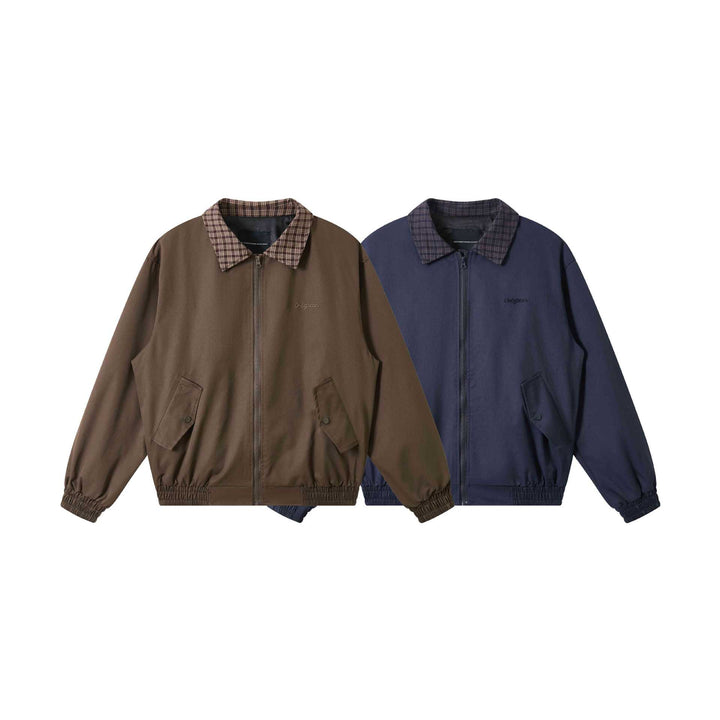 Herren Oversize‑Blousonjacke mit Karokragen und aufgesetzten Pattentaschen Echoarchiv