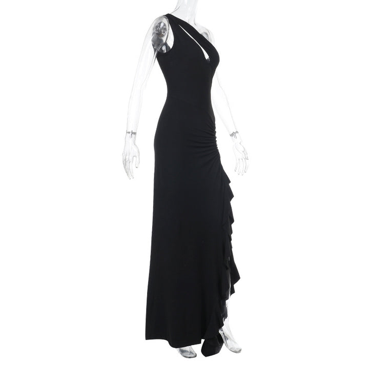 Damen Elegantes Maxikleid mit asymmetrischem Schnitt und Raffung Echo Archiv